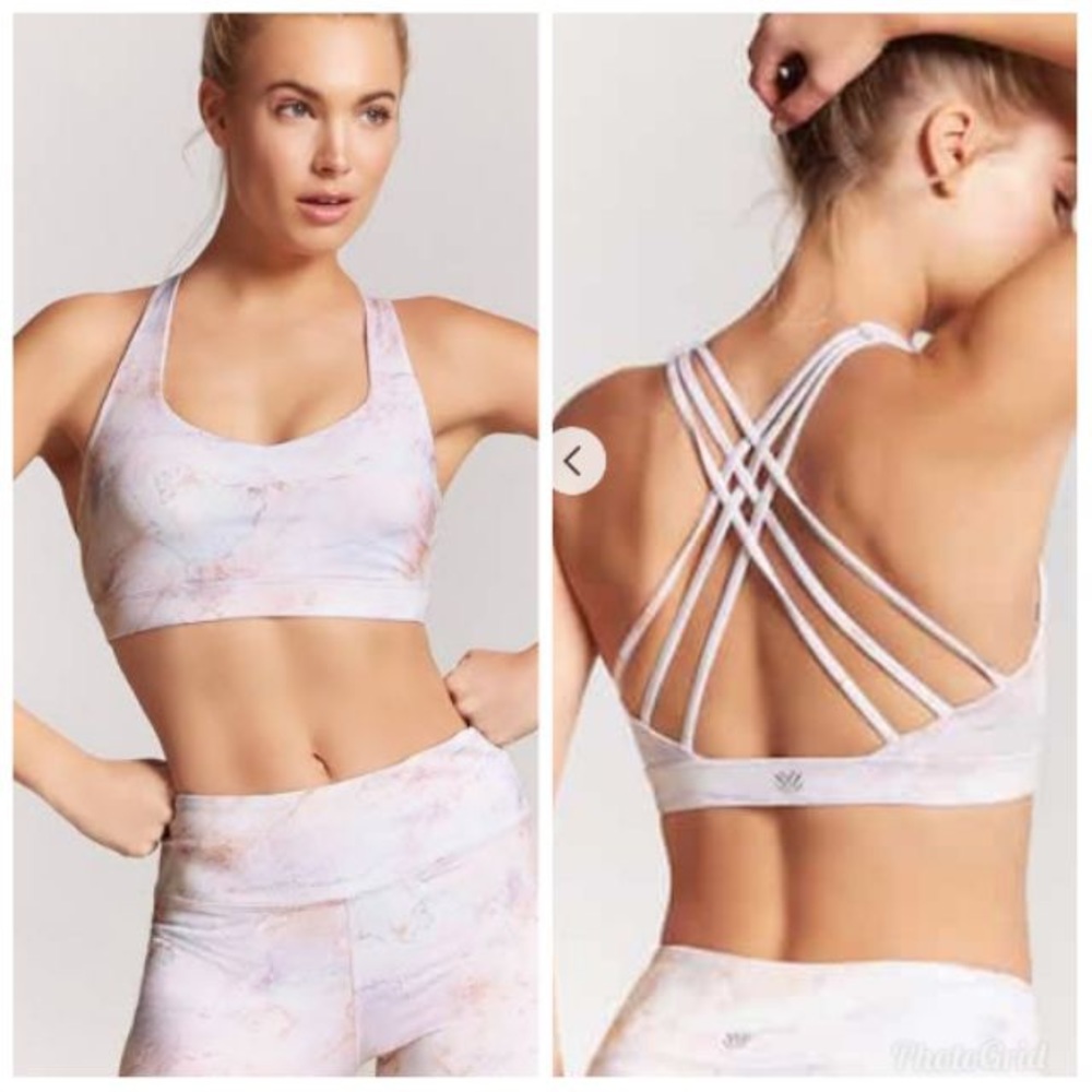 NWOT Forever 21 Strappy Pink Sports Bra Coral Pink